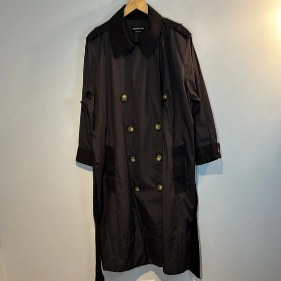 Sonia Rykiel black double breasted trench coat/raincoat size large - Picture 5 of 12
